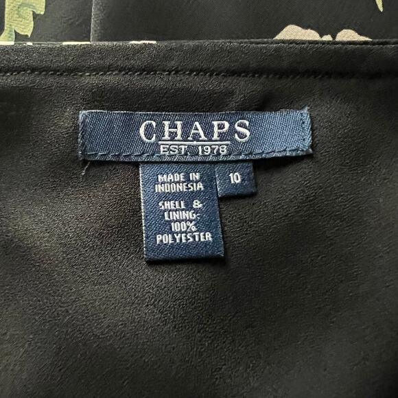 Chaps Woman’s Retro Black Pink Floral Ruffle High Low Midi Skirt- Size 10 - Picture 3 of 9